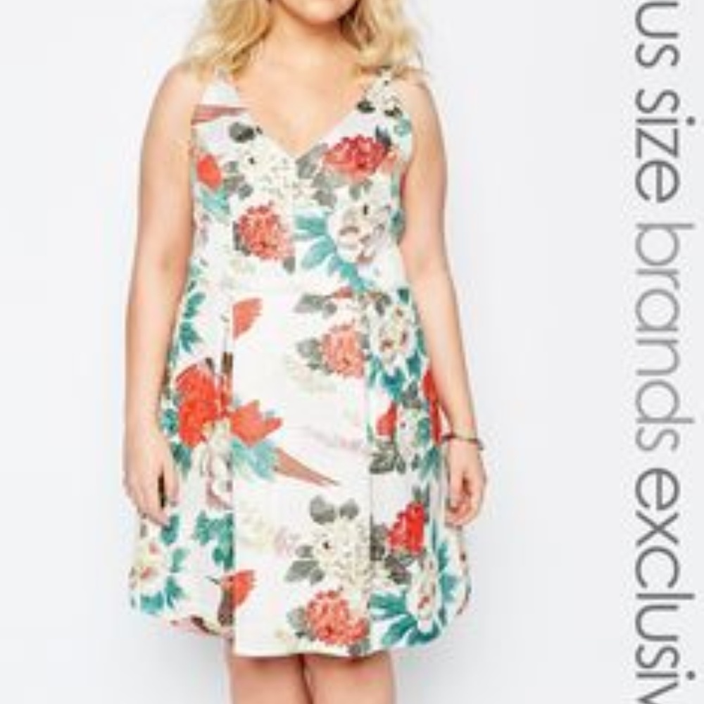 ASOS Curve Floral Brocade Dress